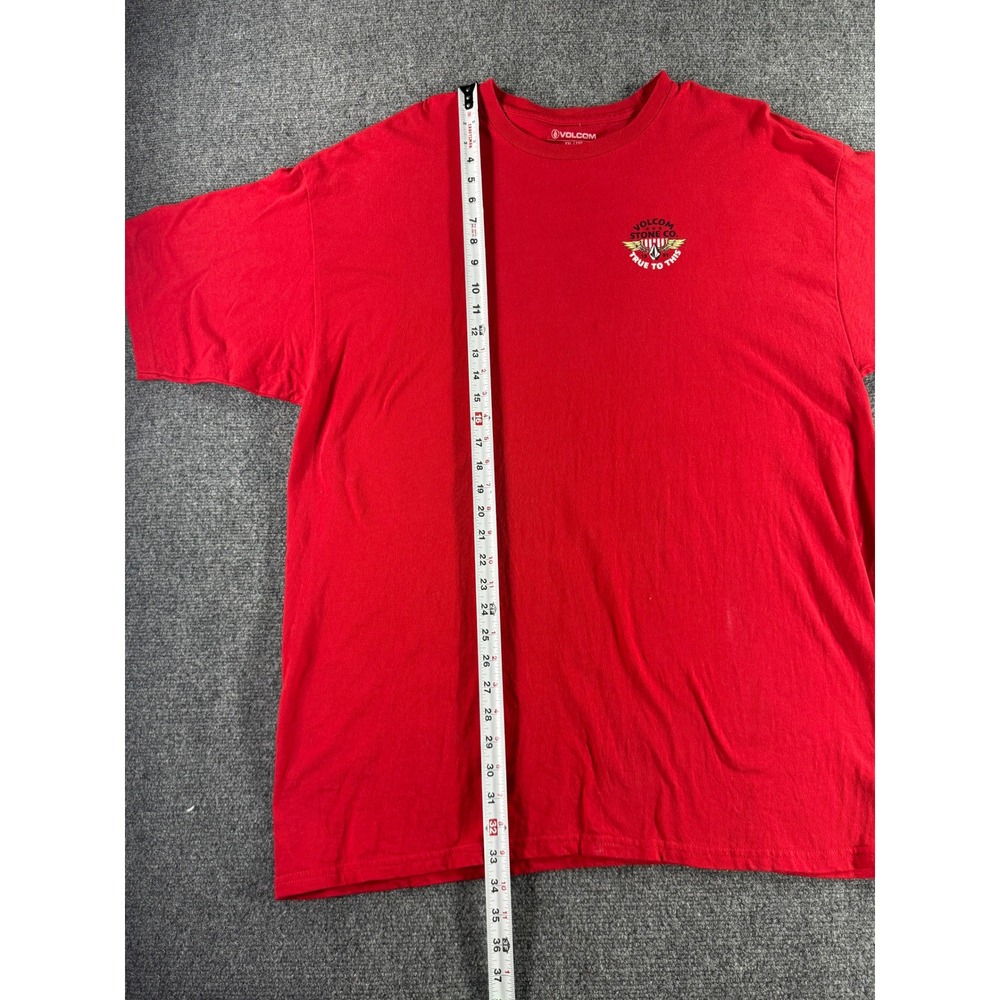Volcom Stone Co True To This Graphic T-Shirt Mens XXL Red Short Sleeve Cotton - Picture 7 of 7